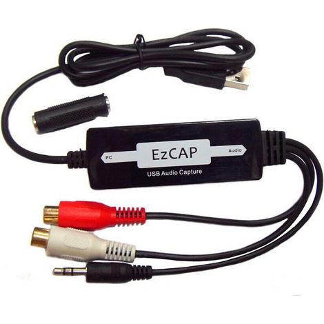 Dispositif de capture audio EzCAP-USB 3,5 mm, convertisseur de cassette en CD/MP3