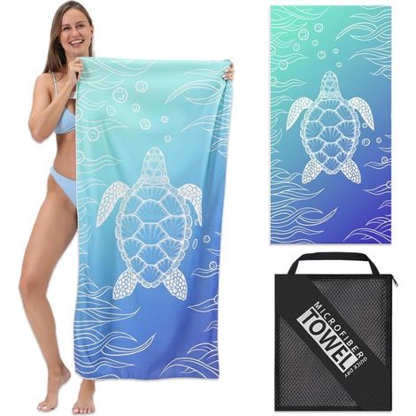 Serviettes de plage, serviettes de plage en microfibre, serviettes de bain, serviettes de toilette en microfibre, couvertures de (1/5)