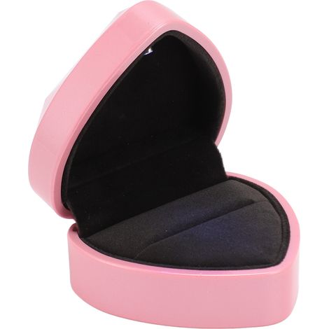 LED-Herzförmige Ringbox – Luxuriös, elegant und innovativ – Verlobungsringbox für Heiratsantrag, Hochzeit, Geburtstag, Valentinstag – Rosa (1/5)