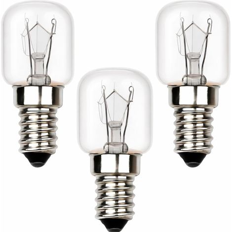 3 x E14 Oven Bulb 25W 300 Degree 2700K Warm White 120LM  Oven Lamp AC220V-240V, Small Edison Screw Bulb Lamps for Microwave Oven Salt Lamp Cooker Hood Refrigerators (1/5)