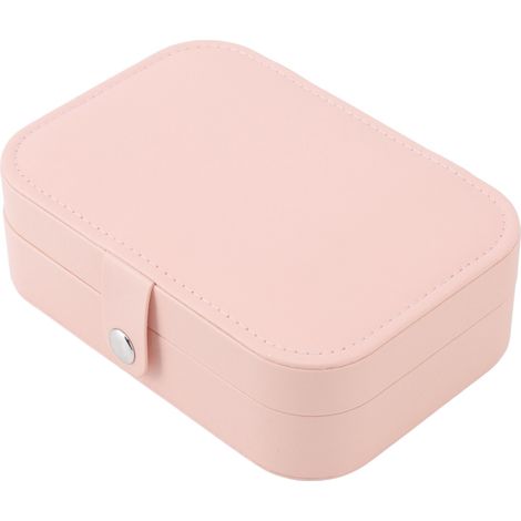 Tragbares, kleines und elegantes Reise-Schmuckkästchen mit Fächern für Ringe, Ohrringe, Halsketten und Accessoires (rosa) (1/5)