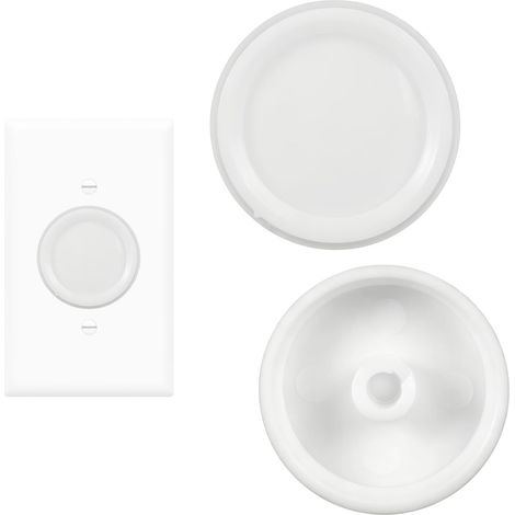 2pcs Bouton Variateur RK-WH, Remplacement Bouton Variateur Rotatif, Bouton Remplacement Variateur Rond pour Ouvertures Tige Fendues Rondes de 7/32 Po pour Lutron D-600-PH-DK D-603PH-DK (1/5)