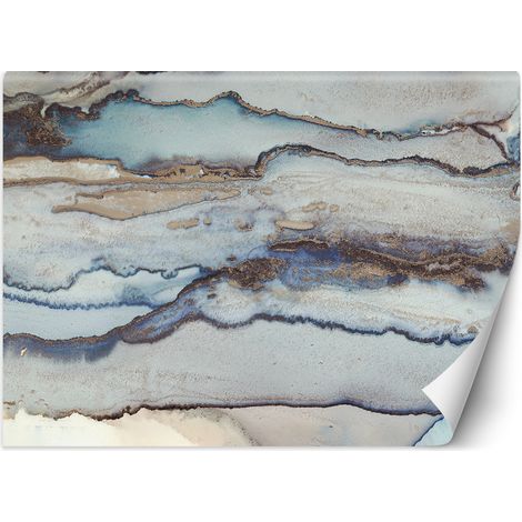 Fototapete Marmor Struktur Blau Türkis Grau Abstrakt 100x70 cm