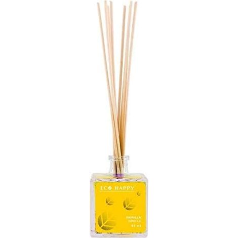 BigBuyMikado Vanilla Eco Happy Duftstäbchen, 95 Milliliter, verschiedene Materialien, mehrfarbig