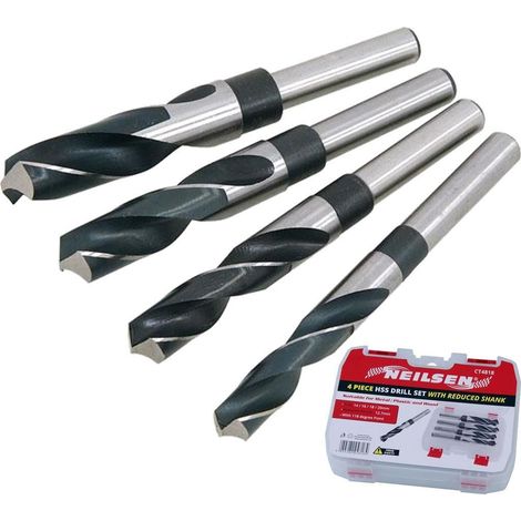 Neilsen 4pc HSS Drill Metal Bits Set Reduced Shank Twist Bit 1/2" 14mm - 20mm (1/2)