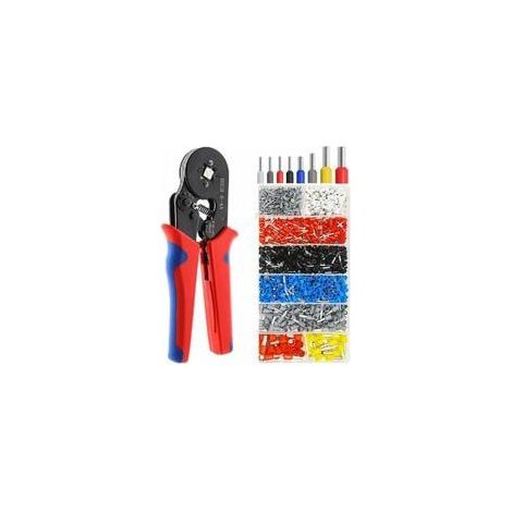 Galozzoit – Pince à sertir cosse 0,25-10 mm² – Kit avec 1200 cosses – Acier allié et trempé – Conception ergonomique pour usage intensif (1/5)