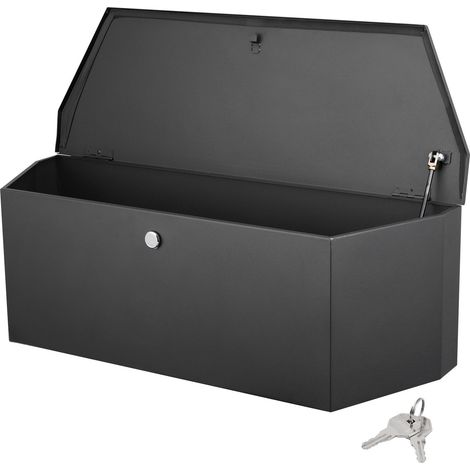 Coffre à outils robuste en acier de 91 cm (36 po) pour timon de remorque, avec serrure et clés, rangement utilitaire de 30 x 30 cm (12 x 12 po) pour benne de camionnette, caravane et timon de remorque