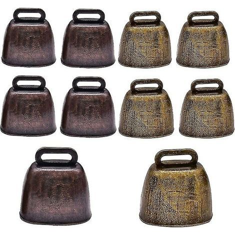 Cloche de Vache 10 pièces Cloches en cuivre en métal Mini Cloche de chèvre Vintage pour Vache Cheval Mouton (1/5)