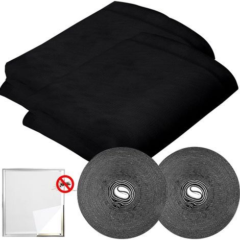 Fenster-Moskitonetze, Insektenschutz-Standard-Fenster-Moskitonetz, Fensternetz, mit 2 Rollen Klebestreifen, 2er-Pack, 150 cm x 200 cm (1/4)