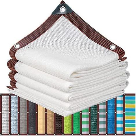 Voile d’ombrage 2×3 m avec œillets, Protection UV 90%, Anti-Vent, Blanc – Filet de Jardin pour terrasse et extérieur (1/5)