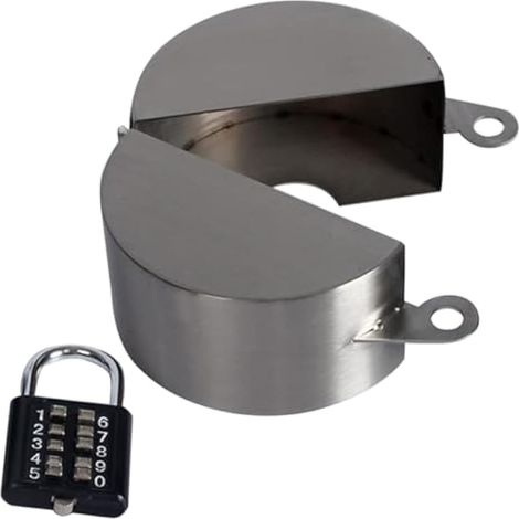 Couvercle de verrouillage de robinet en acier inoxydable, anti-vol et résistant au vieillissement, protection de robinet d'extérieur avec style numéroté, convient pour les jardins et les (1/5)