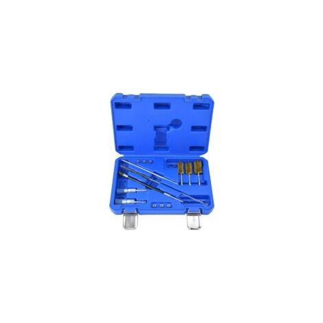 Injektorreinigungsset, Injektorfachreinigungsset, Reinigungsbürstenset für Diesel-Injektorbohrungen, Injektorreinigungswerkzeugset (14-teilig) - Crezuo