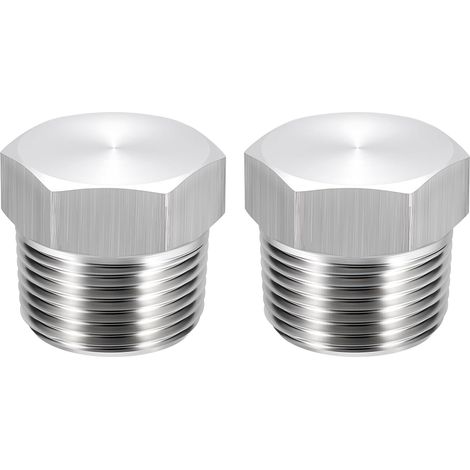 Lot de 2 raccords de tuyauterie à tête hexagonale extérieure, embout fileté mâle NPT de 1,9 cm, raccords de tuyau filetés hexagonaux extérieurs en acier inoxydable 304 pour pompe à eau, moteur (1/5)