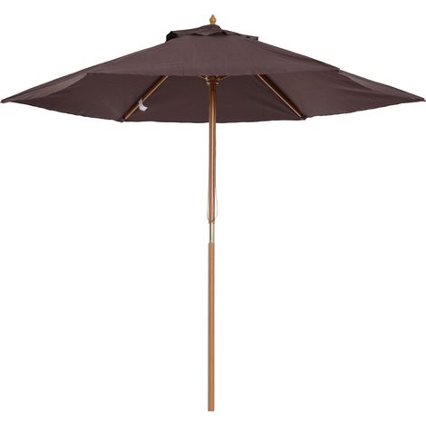 Ombrellone da Giardino Ø2.5 m Palo Ø38 mm in Legno Marrone