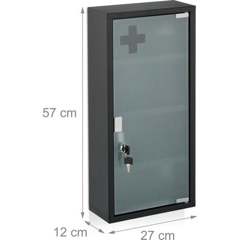 Armoire murale moderne pour salle de bain 4 compartiments sécurisés 70 x 30 x 15 cm en verre opale (1/5)
