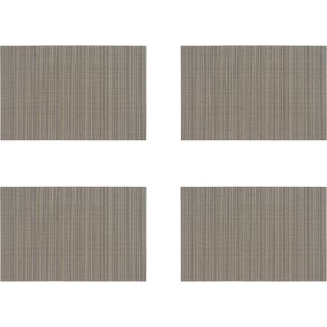 4 sets de table en vinyle tissé croisé, antidérapants, résistants à la chaleur, pour intérieur et extérieur (1/5)