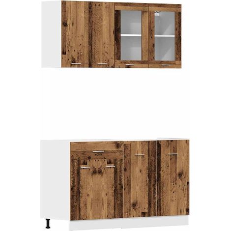 Maison Exclusive - Set di Mobili da Cucina 4 pz Lyon Legno Antico in Truciolato