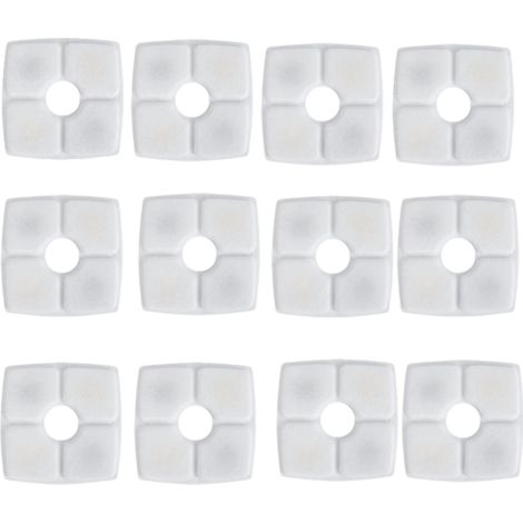 Filtres de rechange pour distributeur d'eau pour chat, lot de 12 pièces, adaptés aux petits modèles carrés.