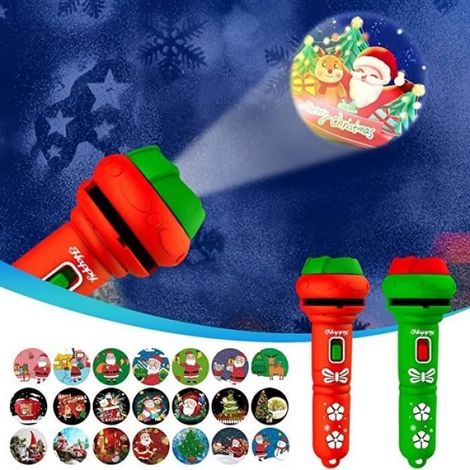 Paquet de 2 lampes de poche projecteur de noël, Parfait pour les fêtes de Noël, Livré avec 3 diapositives 24 images (1/5)