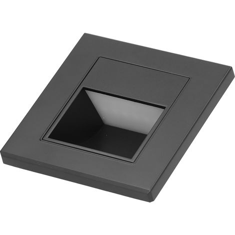 Lampe de marche LED encastrée pour éclairage d'escalier et de couloir, lumière blanc chaud, 85-220 V, noir