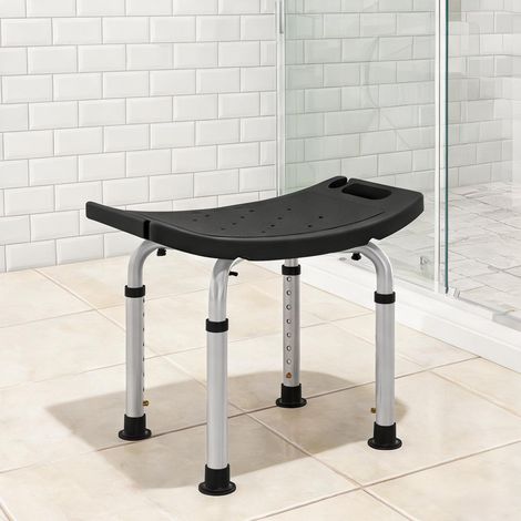 Tabouret de douche en aluminium réglable 8 positions negro (1/5)