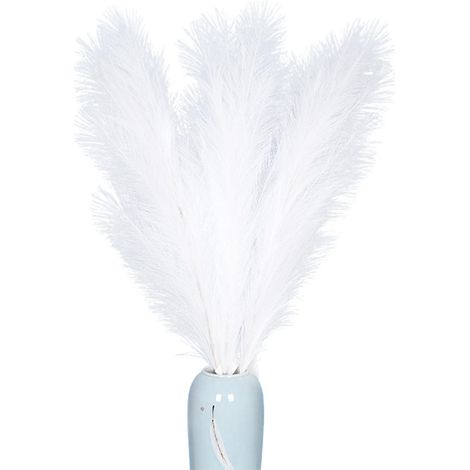 Pampasgras-Dekoration – 110 cm hohes künstliches Pampasgras – Pompon- und Blütenzweige – Weiß