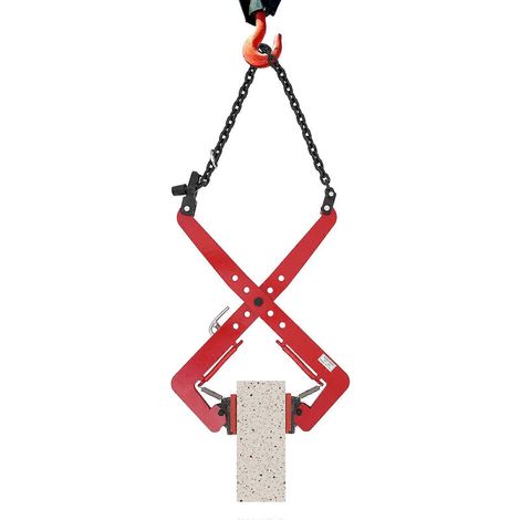 Pince de levage robuste 23"/17"/12" pour pierres verticales capacité de levage 350 kg/500 kg 33 à 70 cm (1299 à 2756 pouces) rouge (1/5)