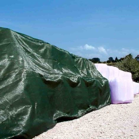 Filet de Protection Balles 10 x 25 m en PE Monofilament pour Balles de Foin Vert – Résistant, UV Stabilisé, Facile à Installer et Durable pour une Récolte Protégée (1/2)
