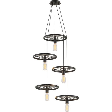 Globo JAN Suspension Cluster, noire, 5 x E27