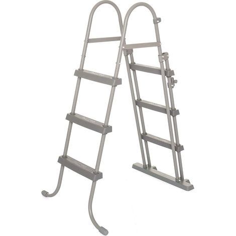 Bestway Sicherheitsleiter 107 cm 58330      Bestway Poolleiter - Aufstellpools bis 107 cm – rutschfeste Stufen – stabile Metallkonstruktion – bis 150 kg  – universell einsetzbar - 58330 (1/10)