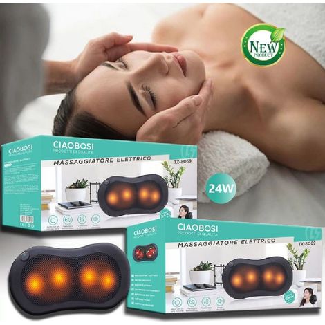 Trade Shop - ELEKTRISCHES ZERVIKALMASSAGEKISSEN WELLNESS-MASSAGE LED SHIATSU TX-8069 - (1/5)