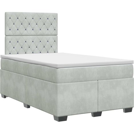 Maison Exclusive - Letto box spring con materasso Grigio Chiaro 120 x 190 cm
