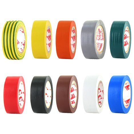 10 Rubans adhésif isolation électrique Multi-coloris, largeur 15 mm, longueur 10 mètres