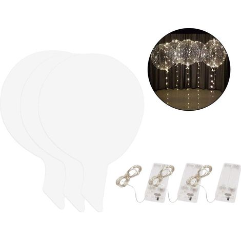 Ballon Led - 20 Pouces - Lumière Chaude - Pour Décoration De Fête Mariage Noël Anniversaire - Lot De 3 (1/4)