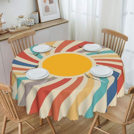 Abwaschbare Tischdecke rund 150cm, wasserdicht, fleckgeschützt, pflegeleicht