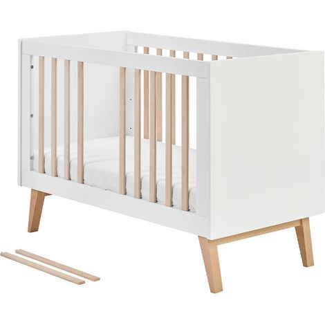 Lit évolutif 60x120 Pinio Swing - Blanc et bois (1/4)