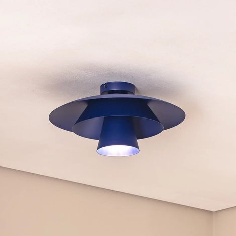 [GEBRAUCHT] B-Ware Luminex Deckenleuchte Hängelampe Plato Dunkelblau Metall E27 38 Cm Dimmbar