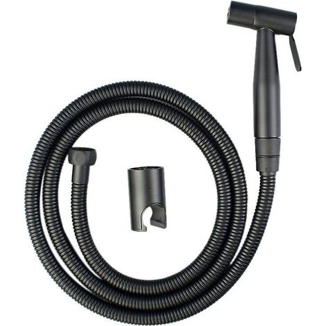 Douchette WC noire en acier inoxydable, ensemble bidet avec flexible pour douchette, pour salle de bain (1/2)