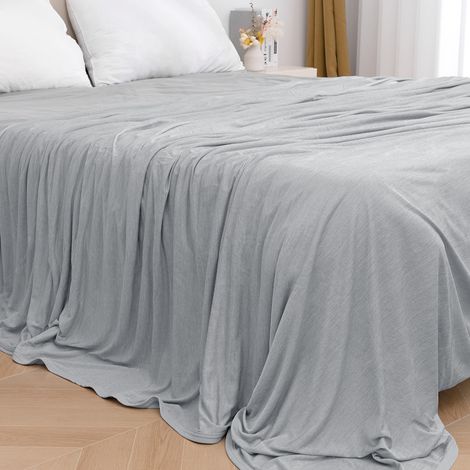 WOLTU 2 in 1 Kühldecke Sommerdecke Geschenk Arc-Chill Q-Max / 0,45 Doppelseitige Decke Selbstkühlende Schweißableitend und Atmungsaktiv Leichte Bettdecke Wohndecke für Sommer, 150x200cm, Hellgrau