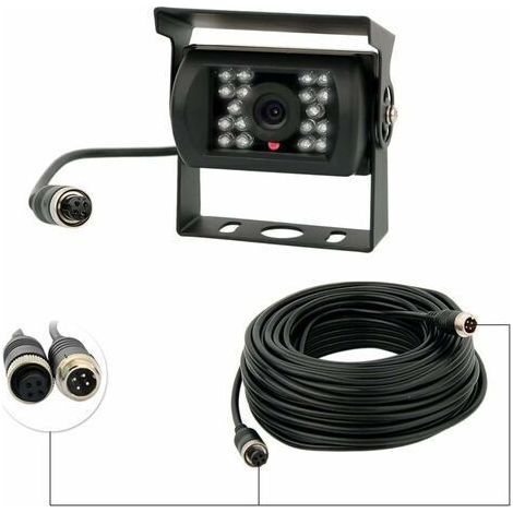 Caméra arrière étanche 12-24V – 18 LEDs infrarouges pour vision de nuit – Compatible voitures, bus, camions, remorques, caravanes (1/5)