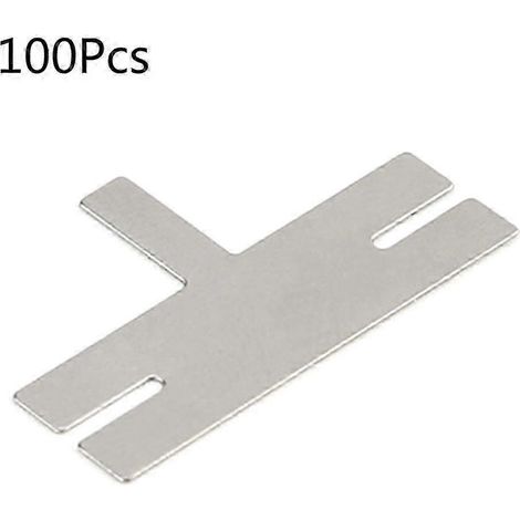 AURA Lot de 100 pièces de feuillards en acier nickelé en forme de T pour machines de soudage par points de batteries, rondelles (1/5)
