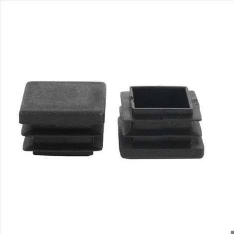 Pied de Chaise Embout de Fermeture En Plastique Insert de Tube Noir 20mmx20mm 250Pcs (1/5)