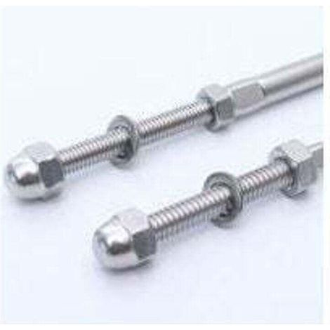 10 Pcs Tendeurs de Câbles Filetés Fendeur Câble Garde Corps Câble Tendu Câble Inox Garde Corps avec Écrou Joint pour Systèmes Gréement Garde-Corps 1/8 (1/3)