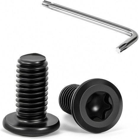 20 Pièces Vis à Tête Plate Torx Noir M8 x 16 mm Vis à Six Pans Creux en Acier Inoxydable A2 V2A Boulons de Meubles Hexagonale avec Clé T40 Filetage Complet (1/5)
