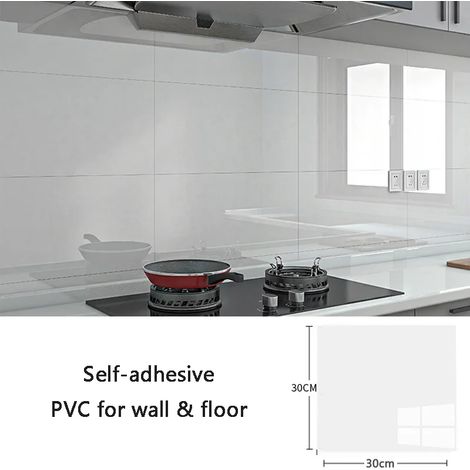 (Style 17, 10 pièces - 30x30cm) Stickers muraux en PVC, papier peint imitation carrelage céramique, imperméable, décoration de fond. (1/3)