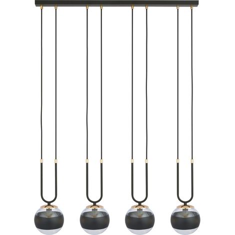 Lampadario Emibig Glam 4xE14 nero oro vetro trasparente (1/5)