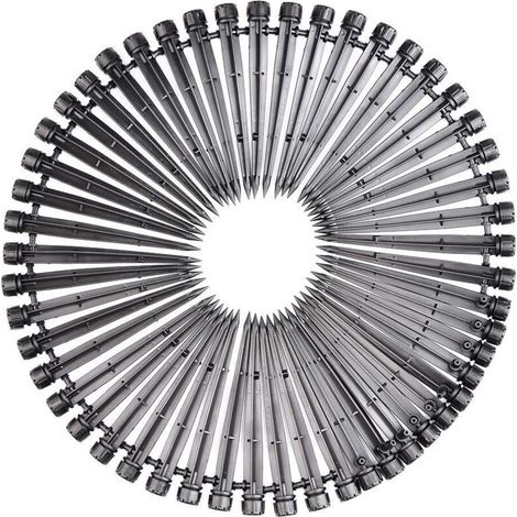 Verstellbare Bewässerungstropfer, 50 Stück, verstellbare Bewässerungstropfer, Bewässerungstropfer, Tropfbewässerungstropfer für Garten/Gewächshaus/Blumenbeet, 8 Löcher (1/5)