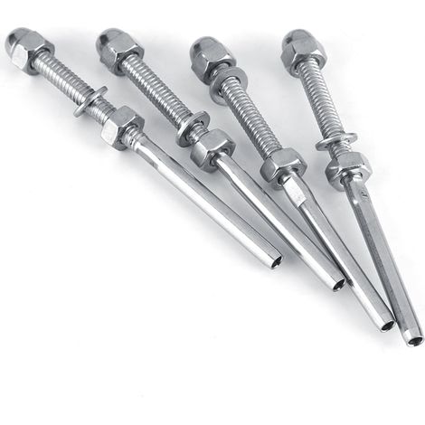 10 embouts de tendeur filetés en acier inoxydable pour système de garde-corps à câbles de 1/8 po