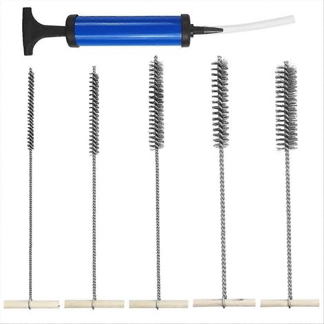 Brosse de nettoyage pour perçage, lot de 6, diamètres 8/12/16/20/25 mm, écouvillons flexibles en fil, pour débarrasser trous et canaux, outil de curage polyvalent. (1/5)