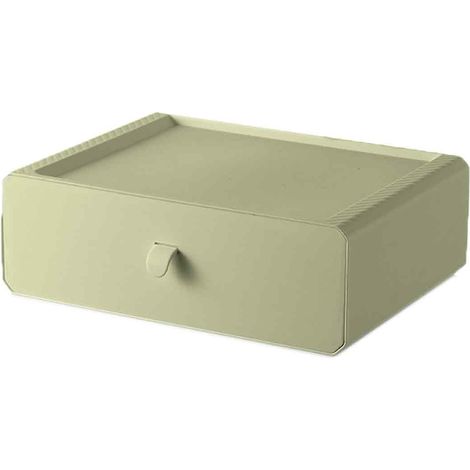 Boîte de rangement pour sous-vêtements verte à 1 compartiment, anti-poussière, empilable, en plastique, pour soutiens-gorge, chaus (1/5)